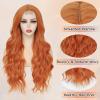 imageNAYOO Dirty Blonde Wave Wig with Bangs Heat Resistant Long Wavy Synthetic Hair for Women for Daily Use Party Halloween Dirty Blonde24InchOrange