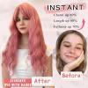 imageNAYOO Dirty Blonde Wave Wig with Bangs Heat Resistant Long Wavy Synthetic Hair for Women for Daily Use Party Halloween Dirty Blonde24InchPink