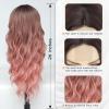 imageNAYOO Dirty Blonde Wave Wig with Bangs Heat Resistant Long Wavy Synthetic Hair for Women for Daily Use Party Halloween Dirty Blonde24InchPink