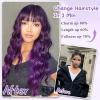 imageNAYOO Dirty Blonde Wave Wig with Bangs Heat Resistant Long Wavy Synthetic Hair for Women for Daily Use Party Halloween Dirty Blonde24InchPurple