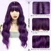 imageNAYOO Dirty Blonde Wave Wig with Bangs Heat Resistant Long Wavy Synthetic Hair for Women for Daily Use Party Halloween Dirty Blonde24InchPurple