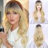 imageNAYOO Dirty Blonde Wave Wig with Bangs Heat Resistant Long Wavy Synthetic Hair for Women for Daily Use Party Halloween Dirty Blonde24InchDirty Blonde