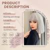 imageNAYOO Gray Bob Wig With Bangs 12 Inch Short Silver Bob Wig for Women Natural Looking Short Gray Wig With Bangs Super Soft Cosplay Wig Synthetic Wig for Daily Party HalloweenSilver Gray