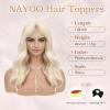 imageNAYOO Hair Toppers for Women with Thining Hair 14inch Wavy Platinum Blonde Toppers Hairpieces for Women Synthetic Clip In Womens WigletsPlatinum BlondePlatinum Blonde