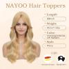 imageNAYOO Hair Toppers for Women with Thining Hair 14inch Wavy Platinum Blonde Toppers Hairpieces for Women Synthetic Clip In Womens WigletsPlatinum BlondeChampagne Blonde with Highlights