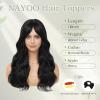 imageNAYOO Hair Toppers for Women with Thining Hair 14inch Wavy Platinum Blonde Toppers Hairpieces for Women Synthetic Clip In Womens WigletsPlatinum BlondeNatural Black