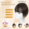 imageNAYOO Bangs Hair Clip  Moca Brown Fake Bangs 100 Real Human Hair Extensions Wispy Bangs for Women Fringe with Temples Hairpieces Curved Bangs for Daily Wear2 darkest brown