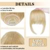 imageNAYOO Bangs Hair Clip  Moca Brown Fake Bangs 100 Real Human Hair Extensions Wispy Bangs for Women Fringe with Temples Hairpieces Curved Bangs for Daily Wearlight blonde