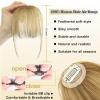 imageNAYOO Bangs Hair Clip  Moca Brown Fake Bangs 100 Real Human Hair Extensions Wispy Bangs for Women Fringe with Temples Hairpieces Curved Bangs for Daily Wearash blonde