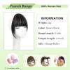 imageNAYOO Bangs Hair Clip  Moca Brown Fake Bangs 100 Real Human Hair Extensions Wispy Bangs for Women Fringe with Temples Hairpieces Curved Bangs for Daily WearBrown Black