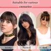 imageNAYOO Bangs Hair Clip  Moca Brown Fake Bangs 100 Real Human Hair Extensions Wispy Bangs for Women Fringe with Temples Hairpieces Curved Bangs for Daily Wearash blonde