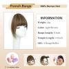 imageNAYOO Bangs Hair Clip  Moca Brown Fake Bangs 100 Real Human Hair Extensions Wispy Bangs for Women Fringe with Temples Hairpieces Curved Bangs for Daily WearLight Brown
