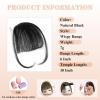 imageNAYOO Bangs Hair Clip  Moca Brown Fake Bangs 100 Real Human Hair Extensions Wispy Bangs for Women Fringe with Temples Hairpieces Curved Bangs for Daily WearNatural Black
