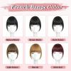 imageNAYOO Bangs Hair Clip  Moca Brown Fake Bangs 100 Real Human Hair Extensions Wispy Bangs for Women Fringe with Temples Hairpieces Curved Bangs for Daily WearRed