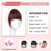 imageNAYOO Bangs Hair Clip  Moca Brown Fake Bangs 100 Real Human Hair Extensions Wispy Bangs for Women Fringe with Temples Hairpieces Curved Bangs for Daily WearRed