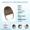 imageNAYOO Bangs Hair Clip  Moca Brown Fake Bangs 100 Real Human Hair Extensions Wispy Bangs for Women Fringe with Temples Hairpieces Curved Bangs for Daily WearBrown