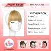 imageNAYOO Bangs Hair Clip  Moca Brown Fake Bangs 100 Real Human Hair Extensions Wispy Bangs for Women Fringe with Temples Hairpieces Curved Bangs for Daily Wearash blonde