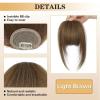 imageNAYOO Bangs Hair Clip  Moca Brown Fake Bangs 100 Real Human Hair Extensions Wispy Bangs for Women Fringe with Temples Hairpieces Curved Bangs for Daily WearLight Brown