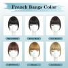 imageNAYOO Bangs Hair Clip  Moca Brown Fake Bangs 100 Real Human Hair Extensions Wispy Bangs for Women Fringe with Temples Hairpieces Curved Bangs for Daily WearDark Brown