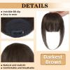 imageNAYOO Bangs Hair Clip  Moca Brown Fake Bangs 100 Real Human Hair Extensions Wispy Bangs for Women Fringe with Temples Hairpieces Curved Bangs for Daily Wear2 darkest brown