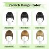 imageNAYOO Bangs Hair Clip  Moca Brown Fake Bangs 100 Real Human Hair Extensions Wispy Bangs for Women Fringe with Temples Hairpieces Curved Bangs for Daily WearBrown Black