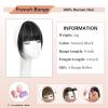 imageNAYOO Bangs Hair Clip  Moca Brown Fake Bangs 100 Real Human Hair Extensions Wispy Bangs for Women Fringe with Temples Hairpieces Curved Bangs for Daily WearZNatural black