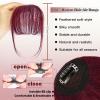 imageNAYOO Bangs Hair Clip  Moca Brown Fake Bangs 100 Real Human Hair Extensions Wispy Bangs for Women Fringe with Temples Hairpieces Curved Bangs for Daily WearRed