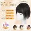 imageNAYOO Bangs Hair Clip  Moca Brown Fake Bangs 100 Real Human Hair Extensions Wispy Bangs for Women Fringe with Temples Hairpieces Curved Bangs for Daily WearBrown Black