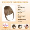 imageNAYOO Bangs Hair Clip  Moca Brown Fake Bangs 100 Real Human Hair Extensions Wispy Bangs for Women Fringe with Temples Hairpieces Curved Bangs for Daily WearMoca Brown