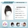 imageNAYOO Bangs Hair Clip  Moca Brown Fake Bangs 100 Real Human Hair Extensions Wispy Bangs for Women Fringe with Temples Hairpieces Curved Bangs for Daily WearDark Brown