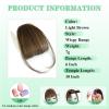 imageNAYOO Bangs Hair Clip  Moca Brown Fake Bangs 100 Real Human Hair Extensions Wispy Bangs for Women Fringe with Temples Hairpieces Curved Bangs for Daily WearLight Brown