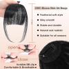 imageNAYOO Bangs Hair Clip  Moca Brown Fake Bangs 100 Real Human Hair Extensions Wispy Bangs for Women Fringe with Temples Hairpieces Curved Bangs for Daily WearNatural Black