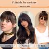 imageNAYOO Bangs Hair Clip  Moca Brown Fake Bangs 100 Real Human Hair Extensions Wispy Bangs for Women Fringe with Temples Hairpieces Curved Bangs for Daily WearBlonde