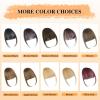 imageNAYOO Bangs Hair Clip  Moca Brown Fake Bangs 100 Real Human Hair Extensions Wispy Bangs for Women Fringe with Temples Hairpieces Curved Bangs for Daily WearMoca Brown