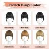 imageNAYOO Bangs Hair Clip  Moca Brown Fake Bangs 100 Real Human Hair Extensions Wispy Bangs for Women Fringe with Temples Hairpieces Curved Bangs for Daily WearZNatural black