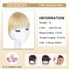 imageNAYOO Bangs Hair Clip  Moca Brown Fake Bangs 100 Real Human Hair Extensions Wispy Bangs for Women Fringe with Temples Hairpieces Curved Bangs for Daily Wearlight blonde