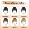 imageNAYOO Bangs Hair Clip  Moca Brown Fake Bangs 100 Real Human Hair Extensions Wispy Bangs for Women Fringe with Temples Hairpieces Curved Bangs for Daily WearBlonde
