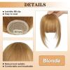 imageNAYOO Bangs Hair Clip  Moca Brown Fake Bangs 100 Real Human Hair Extensions Wispy Bangs for Women Fringe with Temples Hairpieces Curved Bangs for Daily WearBlonde