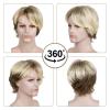 imageNAYOO Mens Short Wig Layered Blonde Male Wig Synthetic Hair Wigs Halloween Party with Wig CapBlonde Mix brown