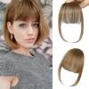 imageNAYOO Bangs Hair Clip  Moca Brown Fake Bangs 100 Real Human Hair Extensions Wispy Bangs for Women Fringe with Temples Hairpieces Curved Bangs for Daily WearMoca Brown