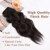 imageNAYOO Darkest Brown Clip in Long Wavy Hair Extensions for Women 4PCS Curly Synthetic Thick Hairpieces with Fiber Double Weft Hair Full Head20 inch Darkest Brown