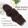 imageNAYOO 4PCS Dark Brown Clip in Hair Extensions Long Wavy Curly Synthetic Thick Hairpieces for Women with Fiber Double Weft Hair Full Head20 inch Brown