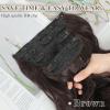 imageNAYOO 4PCS Dark Brown Clip in Hair Extensions Long Wavy Curly Synthetic Thick Hairpieces for Women with Fiber Double Weft Hair Full Head20 inch Brown