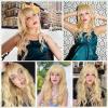 imageNAYOO Blonde Wigs with Bangs Long Wavy Wigs for Women 24 Inches Synthetic Heat Resistant Wig Natural Looking Realistic Wigs for Daily Party UseHalloween UseBlonde24 Inch