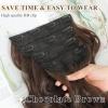 imageNAYOO Chocolate Brown Clip in Long Wavy Hair Extensions for Women 4PCS Curly Synthetic Thick Hairpieces with Fiber Double Weft Hair Full Head20 inch Chocolate Brown