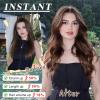 imageNAYOO Chocolate Brown Clip in Long Wavy Hair Extensions for Women 4PCS Curly Synthetic Thick Hairpieces with Fiber Double Weft Hair Full Head20 inch Chocolate Brown