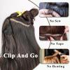 imageNAYOO Chocolate Brown Clip in Long Wavy Hair Extensions for Women 4PCS Curly Synthetic Thick Hairpieces with Fiber Double Weft Hair Full Head20 inch Chocolate Brown