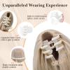 image:imageNAYOO Claw Clip Ponytail Extension Blonde 18 Long Wavy Ponytail Clip in Hair Extensions for Women Curly Natural Layered Pony Tails for Short Thin Hair Synthetic HairpieceBlondeBeige Blonde to Platinum Blonde Highlight
