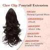 image:imageNAYOO Claw Clip Ponytail Extension Blonde 18 Long Wavy Ponytail Clip in Hair Extensions for Women Curly Natural Layered Pony Tails for Short Thin Hair Synthetic HairpieceBlondeBlack Brown