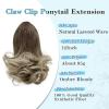 image:imageNAYOO Claw Clip Ponytail Extension Blonde 18 Long Wavy Ponytail Clip in Hair Extensions for Women Curly Natural Layered Pony Tails for Short Thin Hair Synthetic HairpieceBlondeOmbre Blonde